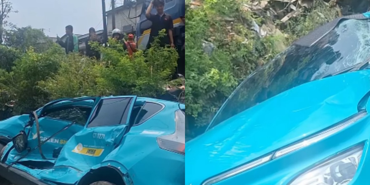 Viral Taksi Green SM Dilaporkan Masih Tergeletak pada Perlintasan Rel usai Tabrakan Kereta di Stasiun Bekasi Timur