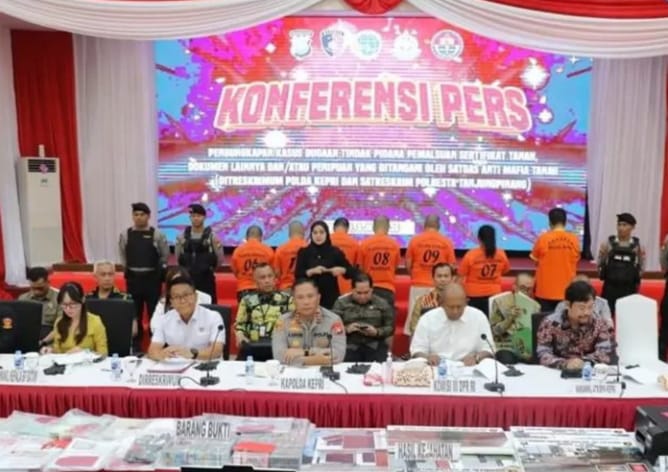 Polda Kepri dan Polresta Tanjungpinang Gelar Konferensi Pers Terkait Kasus Mafia Tanah