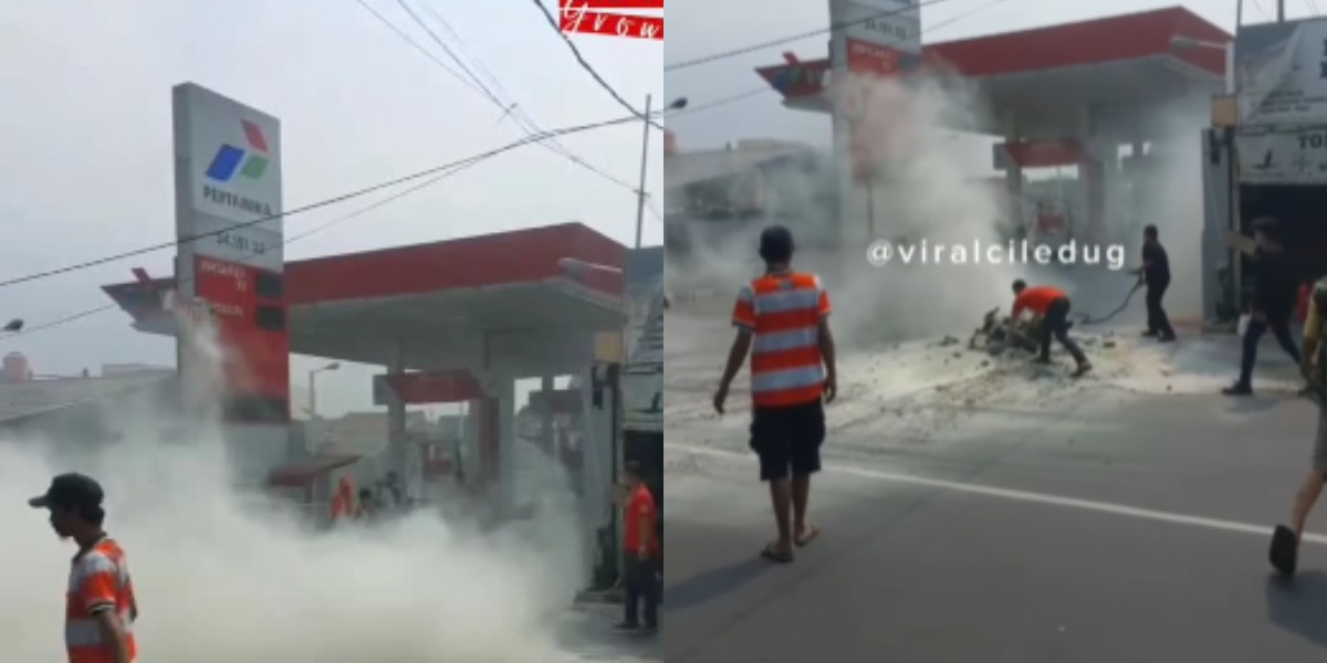 Viral Insiden Kebakaran Motor di SPBU Ciledug: Pemilik Diduga Kabur Tinggalkan Lokasi, Padahal Petugas Sigap Bawa APAR