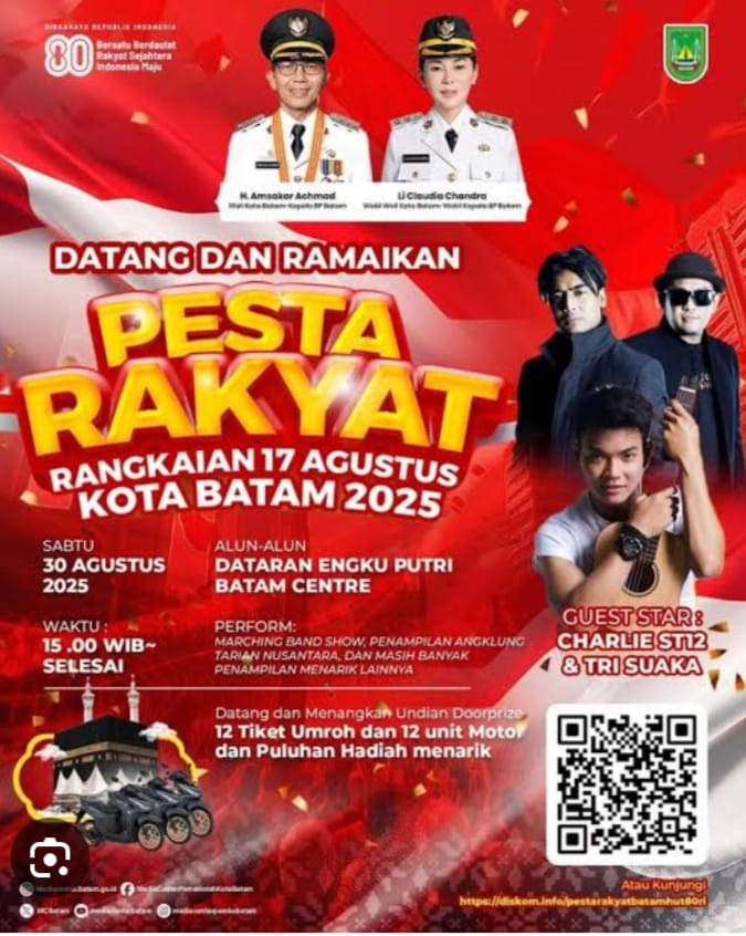 Pesta Rakyat HUT ke-80 RI di Batam Ditunda, Bentuk Empati untuk Jakarta