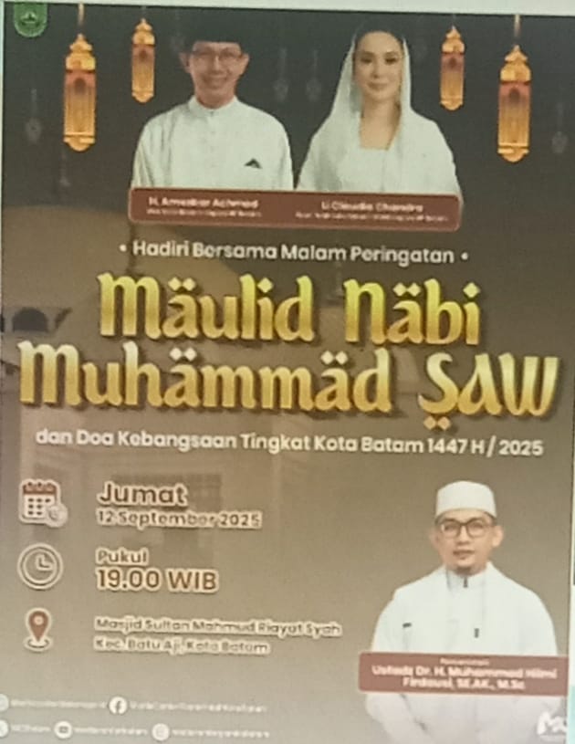 Pemerintah Kota Batam Ajak Warga Hadiri Peringatan Maulid Nabi dan Doa Kebangsaan