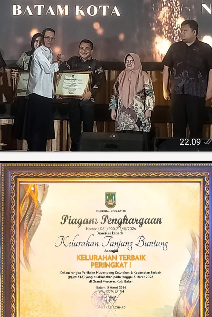 Tanjung Buntung Sabet Predikat Kelurahan Terbaik se-Kota Batam 2026