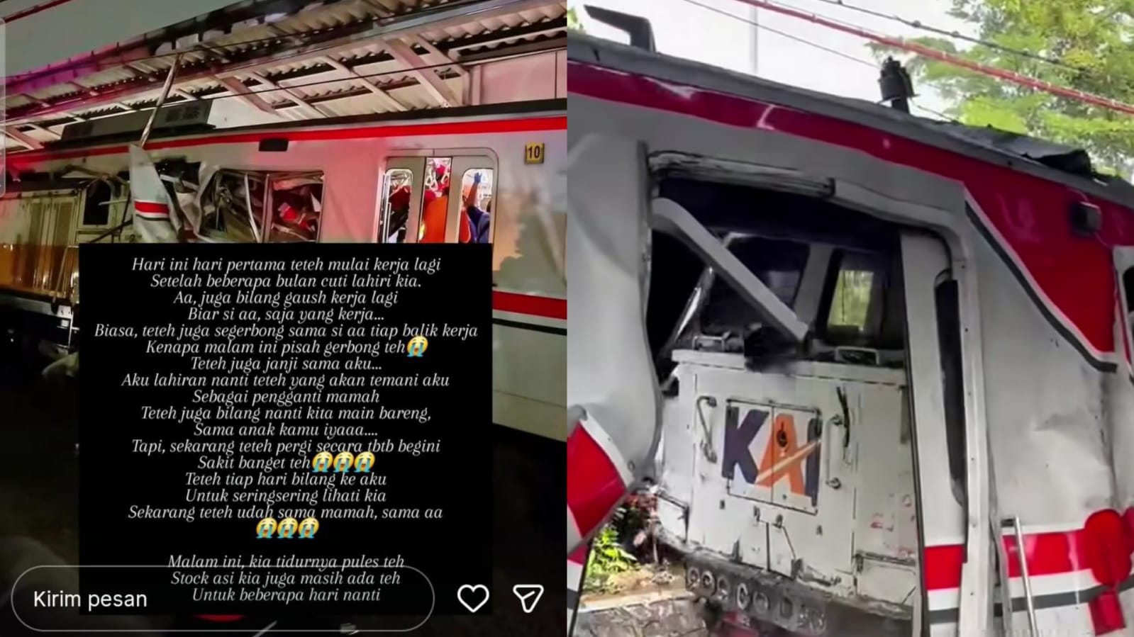 Viral di Medsos, Kisah Ibu Muda yang Baru Sehari Bekerja Setelah Cuti Lahiran jadi Korban Meninggal Dunia Kecelakaan Kereta Bekasi Timur